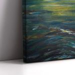 Canvas print Sailing boat on ocean before storm