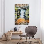 Canvas printWaterfall in deep autumn forest