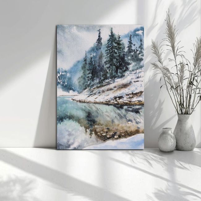 Canvas print Mountain lake and trees
