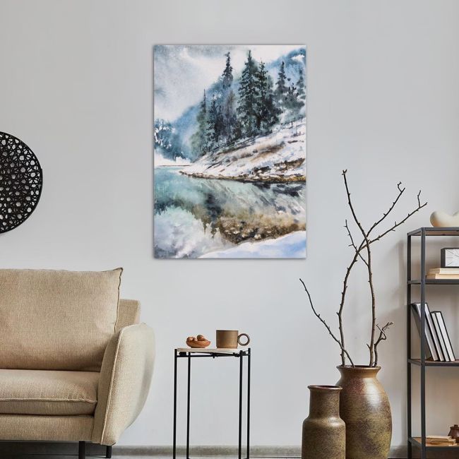Canvas print Mountain lake and trees