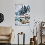 Canvas print Mountain lake and trees