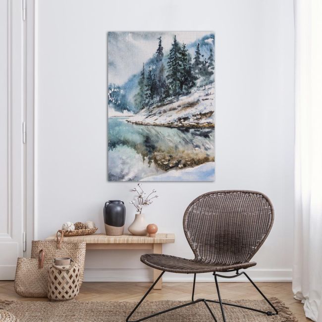 Canvas print Mountain lake and trees