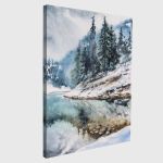 Canvas print Mountain lake and trees