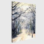 Πίνακας σε καμβά Χειμωνιάτικο μονοπάτι, Footpath in a winter city park