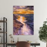 Πίνακας σε καμβά Ηλιοβασίλεμα παραλία, Beautiful colors after sunset on a beach