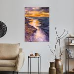 Canvas print Beautiful colors after sunset on a beach