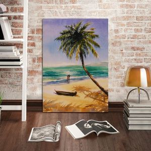 Πίνακας σε καμβά Ερωτευμένο ζευγάρι, Couple in love on a beach