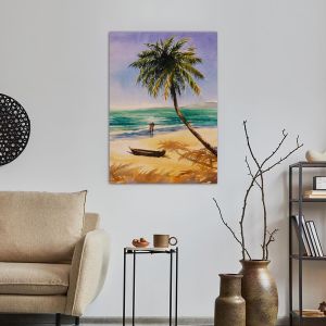 Canvas print Couple in love on a beach 2