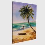 Canvas print Couple in love on a beach