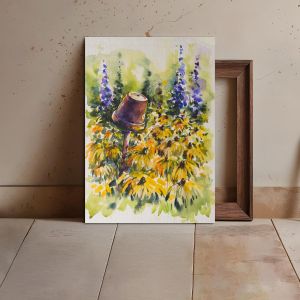 Canvas print Rudbeckia in garden