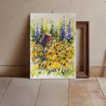 Πίνακας σε καμβά κήπος, Rudbeckia in garden