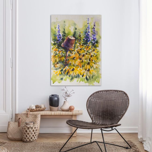 Πίνακας σε καμβά κήπος, Rudbeckia in garden