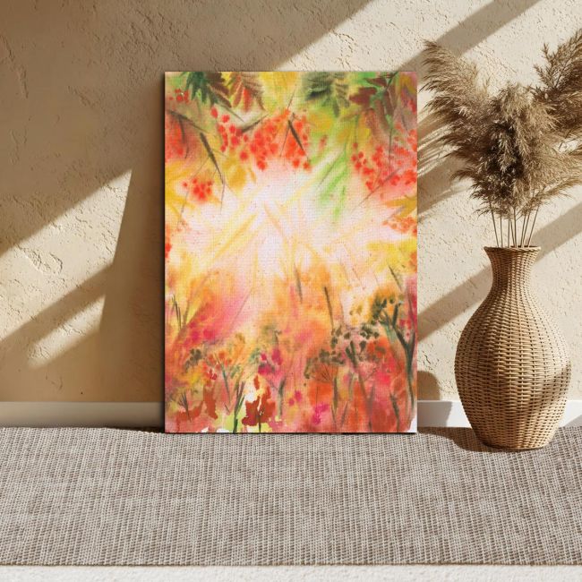 Πίνακας σε καμβά φλοράλ μοτίβο, Floral background watercolor