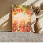 Πίνακας σε καμβά φλοράλ μοτίβο, Floral background watercolor