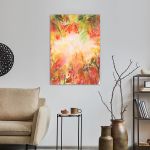 Πίνακας σε καμβά φλοράλ μοτίβο, Floral background watercolor