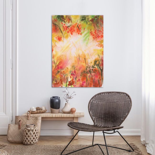 Πίνακας σε καμβά φλοράλ μοτίβο, Floral background watercolor