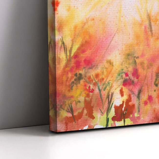 Πίνακας σε καμβά φλοράλ μοτίβο, Floral background watercolor