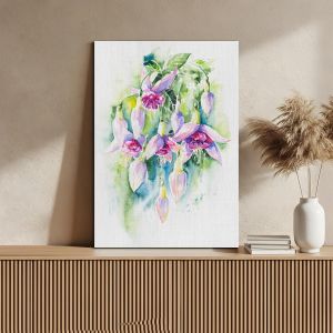 Canvas printBeautiful pink fuchsia flowers