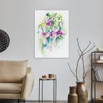 Canvas printBeautiful pink fuchsia flowers