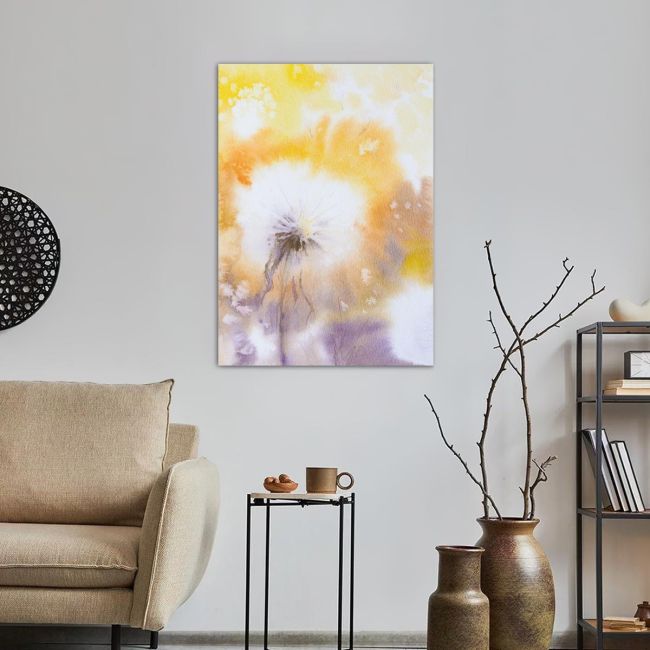 Canvas print Dandelions on a field