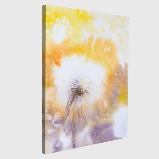 Πίνακας σε καμβά πικραλίδες, Dandelions on a field
