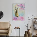 Πίνακας σε καμβά Λαγός, Hare on the spring meadow