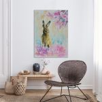 Πίνακας σε καμβά Λαγός, Hare on the spring meadow