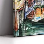 Venice canal watercolor πίνακας σε καμβά