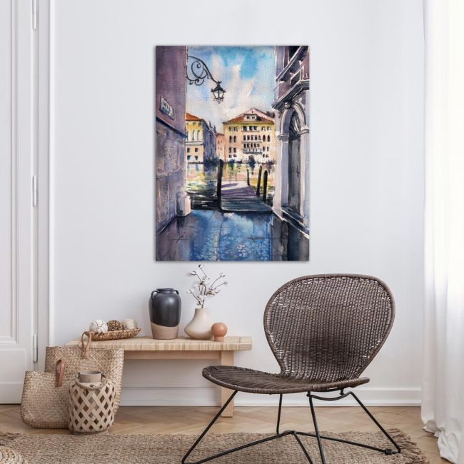 Venice architecture watercolor πίνακας σε καμβά