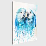 Canvas print Two little blue parrots