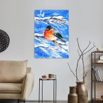 Canvas print Bullfinch in winter