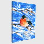Canvas print Bullfinch in winter
