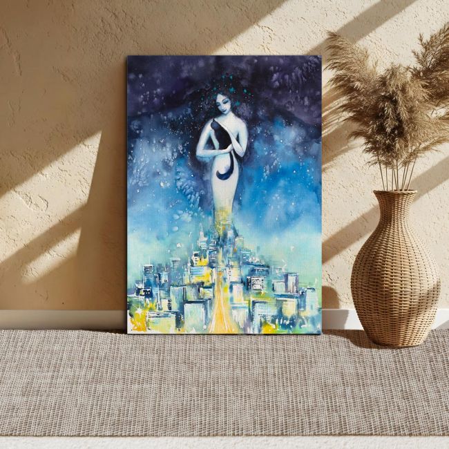 Canvas print Woman in the night