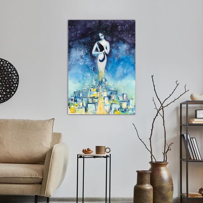 Canvas print Woman in the night