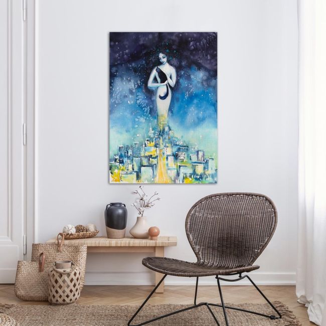 Canvas print Woman in the night