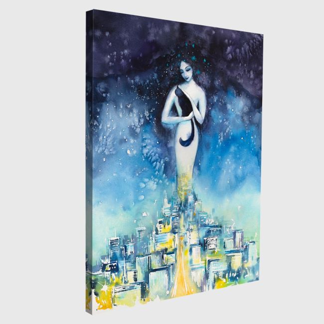 Canvas print Woman in the night