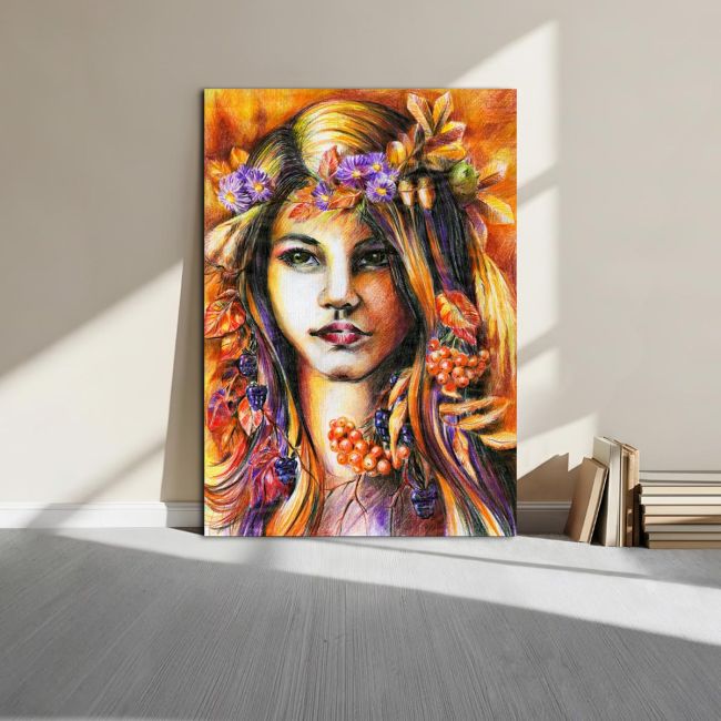 Πίνακας σε καμβά Autumn girl