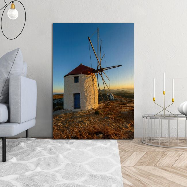 Πίνακας σε καμβά Αμοργός, Windmill In Amorgos