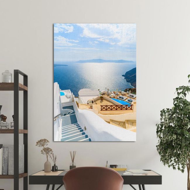 Canvas print Santorini panorama