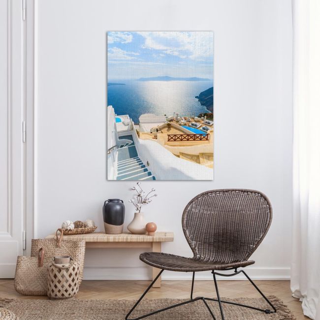 Canvas print Santorini panorama
