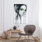 Πίνακας σε καμβά Watercolor girl I