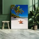 Canvas printStarfish on caribbean sea beach