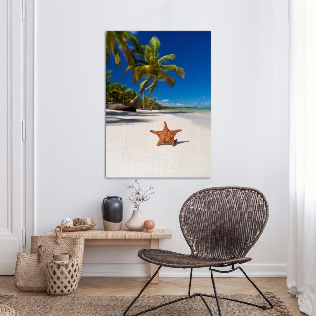 Canvas printStarfish on caribbean sea beach
