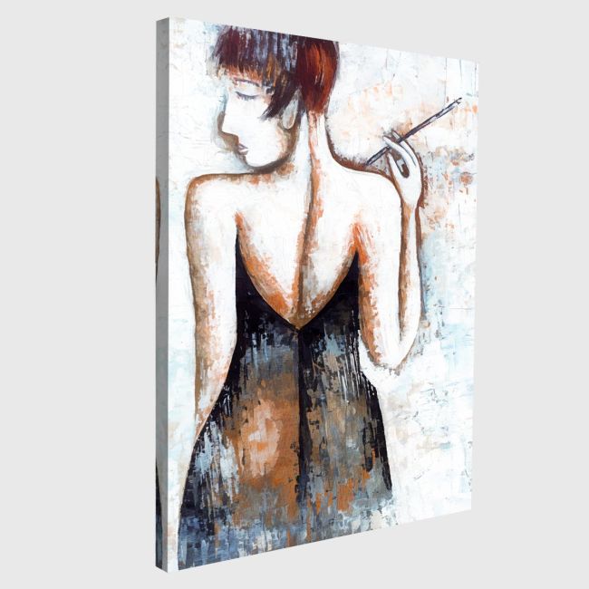 Πίνακας σε καμβά Smoking lady