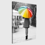 Πίνακας σε καμβά Girl with rainbow umbrella