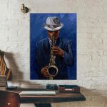 Πίνακας σε καμβά Μουσική, Saxophone player