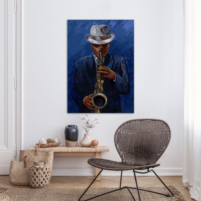 Πίνακας σε καμβά Μουσική, Saxophone player