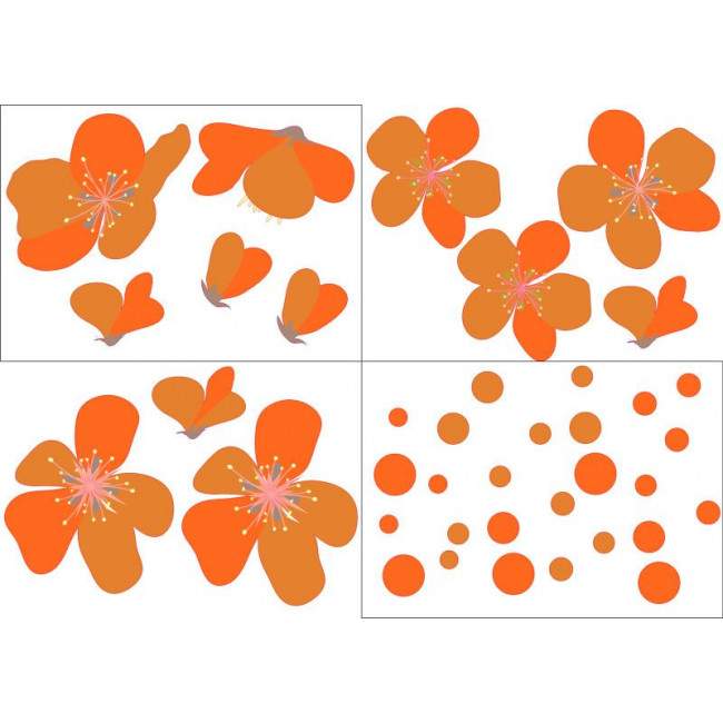Wall stickers Orange flowers