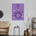 Πίνακας σε καμβά Keep Calm and love travel