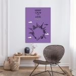 Πίνακας σε καμβά Keep Calm and love travel